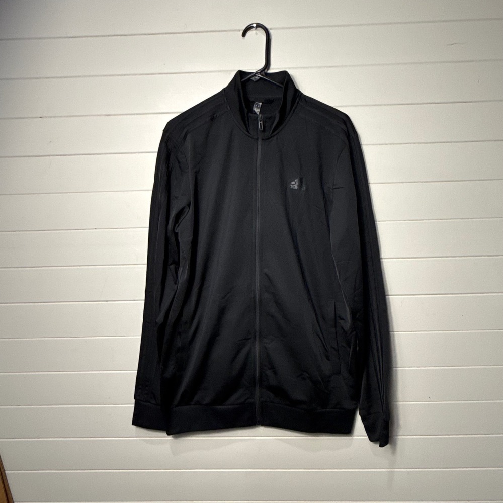 Adidas Primegreen Track Jacket Mens MT Medium Tall Black Full Zip Sporty NWOT
